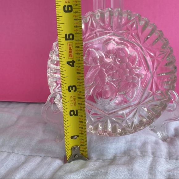 Three FEDERAL GLASS Fruit Diamond Edge Pattern Pioneer Clear Colored Bowls - Picture 11 of 12